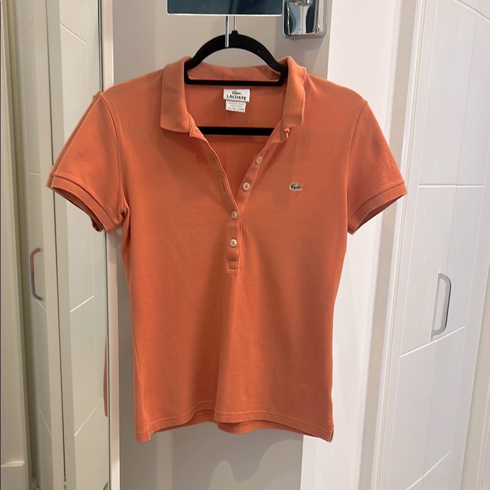 Lacoste Orange Fitted Polo T-Shirt